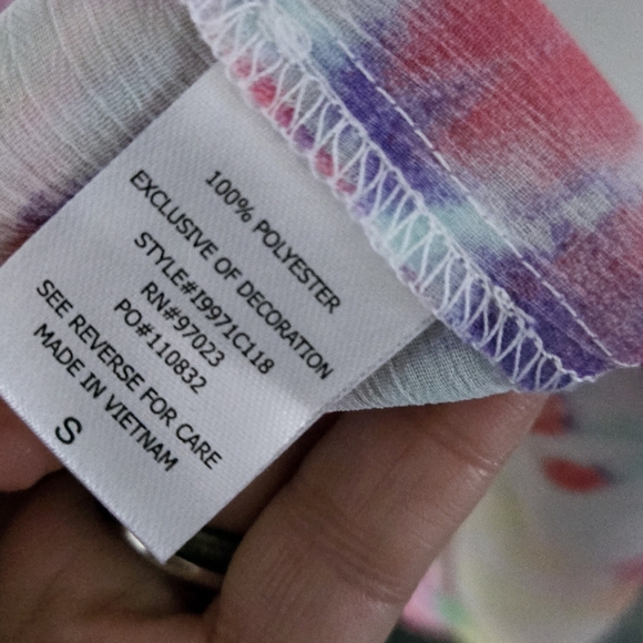 Miken Swim Tie Dye Lace Trim Tie Front Coverup Kimono - Picture 11 of 12